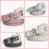 Pin Buckle Rhinestone Belt Women, Fashion Edge Bead Decorative Belt, Punk Jeans Belt