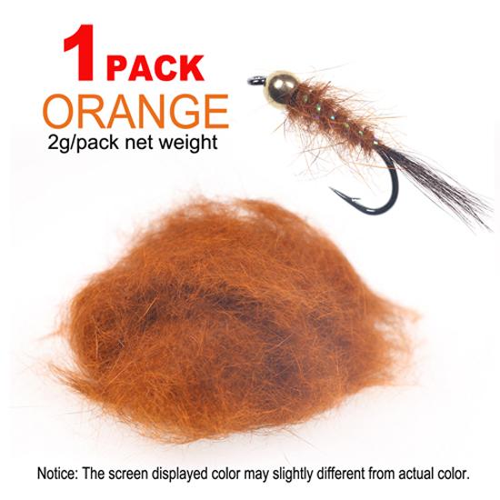 Bimoo Squirrel Hair Fiber Natural Dubbing Fiber for Nymph Scud Streamers Fly Tying Material Orange Green Olive Black Gray 1 Pack