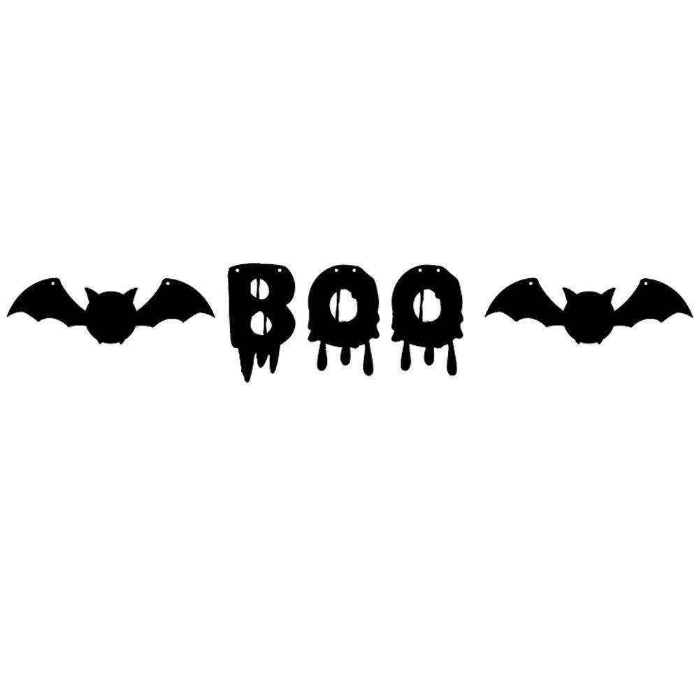 Blood Bat Halloween Letter Pull Flag Happy Halloween Latte Boo Banner Customization