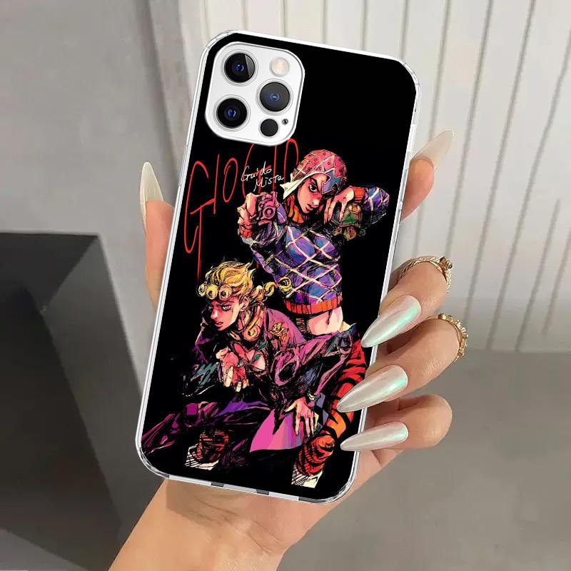 Чехол для телефона JoJo's Bizarre Adventure Golden Wind для iPhone 17 Air 16 15 Plus 14 13 Mini 12 11 Pro Max 16E 7 8 SE 2020 Мягкий Funda P