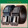 Vintage Leather Belt For Men With Alloy Pin Buckle Business Casual Geometric Style