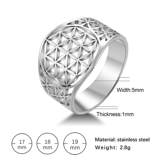 Teamer женское элегантное кольцо на палец с цветочным цирконом из нержавеющей стали, черное повседневное обручальное кольцо, ювелирное изделие, подарок для друга-любовника