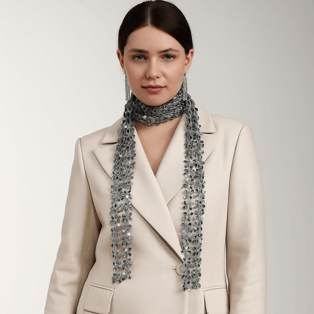 Sequins Belly Dancing Scarf Flower Shape Waist Chain Neck Wrap Sequin Scarf  Belly Dancing Belt