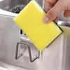 Stainless Steel Sponge Holder Rack Shelf Adhesive Kitchen Sink Organizer Bathroom Kitchen Dishcloth Holder For Towel Rag Hanger
