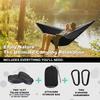 Camping Hammock Double Portable Hammock 210T Nylon with Tree Straps Carabiners Storage Bag for Hiking Beach Outdoor