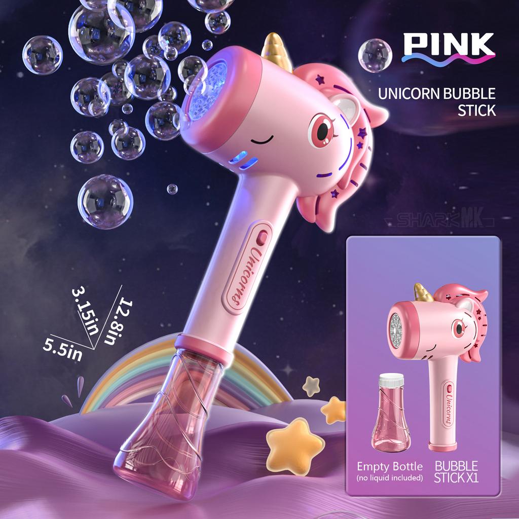 Unicorn electric bubble gun toy bubble machine automatic soap blower with lightsChristmas party games children's gifts