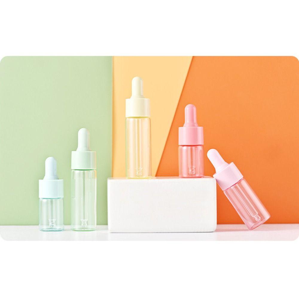 Набор из 7 многоразовых мини-флаконов-капельниц, цвет макарон, пустые стеклянные флаконы для эфирных масел, завинчивающаяся крышка, многоразовые