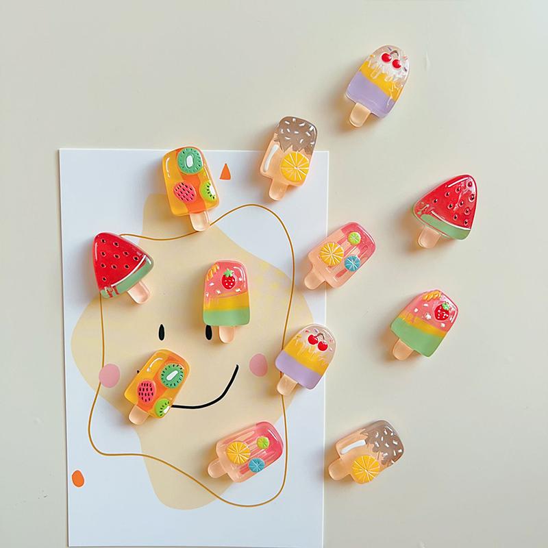 Набор из шести магнитных наклеек на холодильник с мороженым, магнитные наклейки на пластину с отверстием, новые имитационные игрушки для игр с едой, украшения для дома