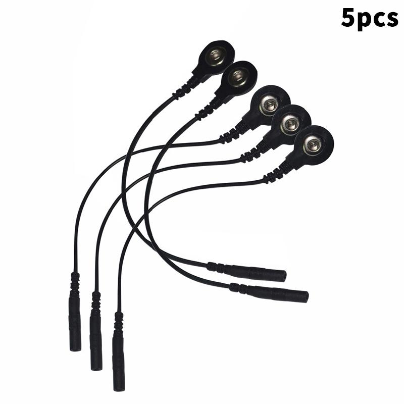 Standard Electrode Lead Wires Cables Electrode Wires DC Head 2mm Snap 3.5mm Plug For Tens/Ems Massager Therapy Electrode Gloves