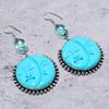 Sleeping Turquoise, Apatite 925 Sterling Silver Gift Jewelry Earring 3.07"