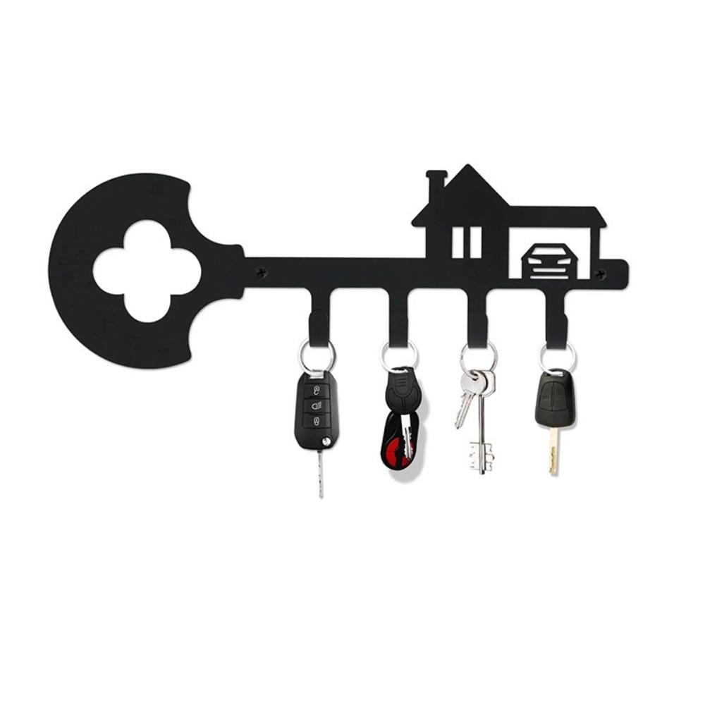 Multifunctional Iron Dog Wall Rack Festive Atmosphere Wall Hanging Coat Hanger Black Organizer Key Holder Clothes