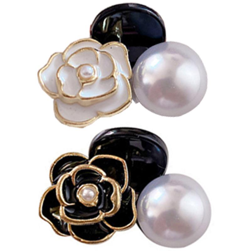 Mini Small Hair Claws Clip Camellia Flower Imitation Pearl Elegant Hairpins for Women Girls Bangs Clip Hairclip Hair Accessories