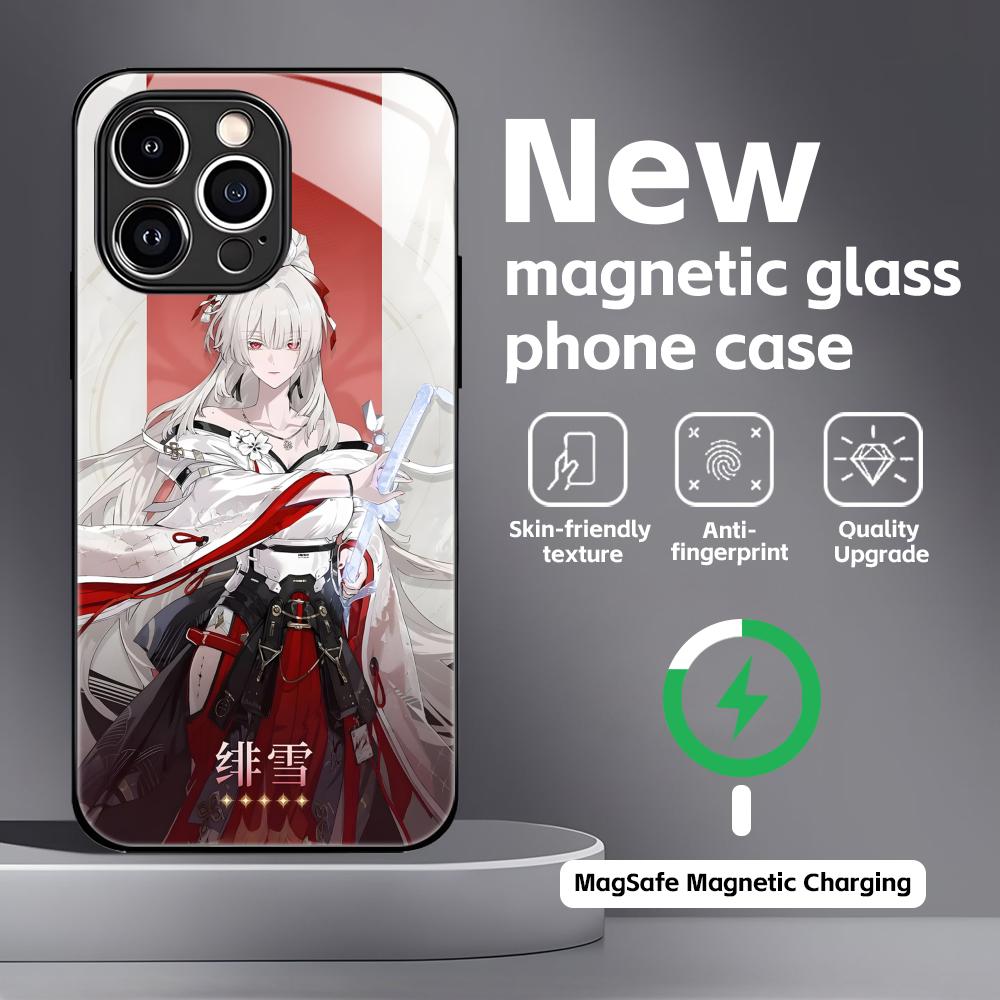 Чехол для телефона Wuthering Waves Hiyuki для iPhone 17 16 15 14 13 12 11 X XR XS 8 Plus Mini Pro Max Стеклянный Магнитный Чехол