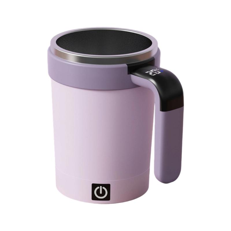 Magnetic Auto Stirring Cup Coffee Protein Shakes Electric Mixer Food Grade Stainless Steel Mixing Mug Detachable Base