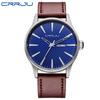 CRRJU New Fashion Men's Watch Double Calendar Belt Watch Men's Watch