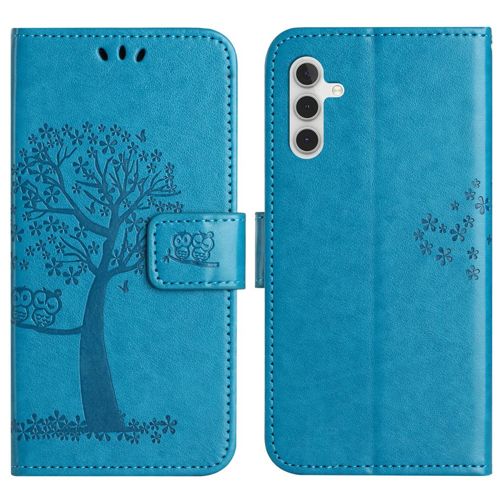 For Samsung Galaxy A56 5G Case PU Leather Owl Tree Imprinted Wallet Phone Cover
