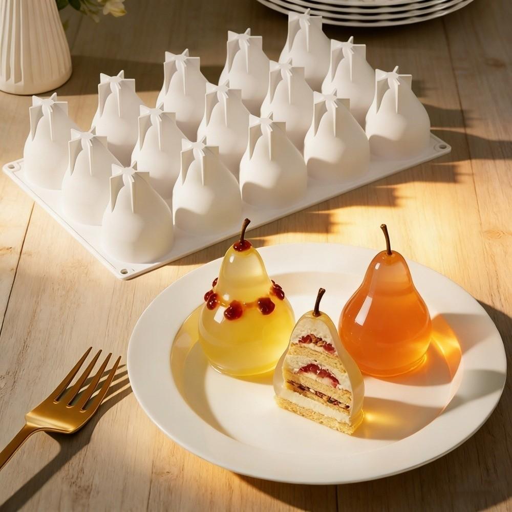 Fruits Shape 3D Pear Silicone Mold Heat-Resistant French Dessert Molds Baking Supplies