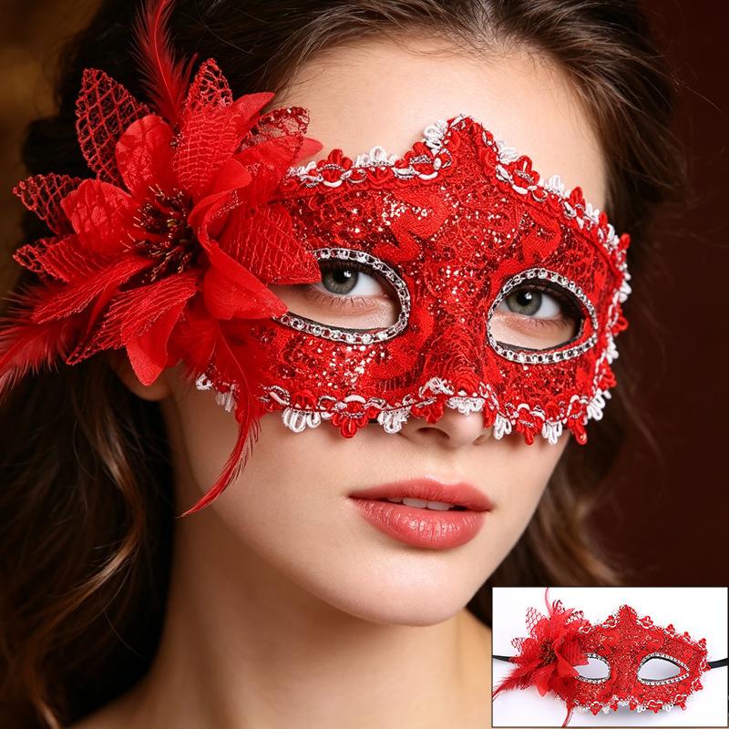 Halloween Lace Half Face Mask for Cosplay Party