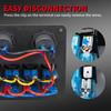6 Gang Marine Rocker Switch Panel Waterproof 12 Volt, Boat Toggle Switch Panel 12V Blue LED Lighted for Boat Car RV UTV with USB