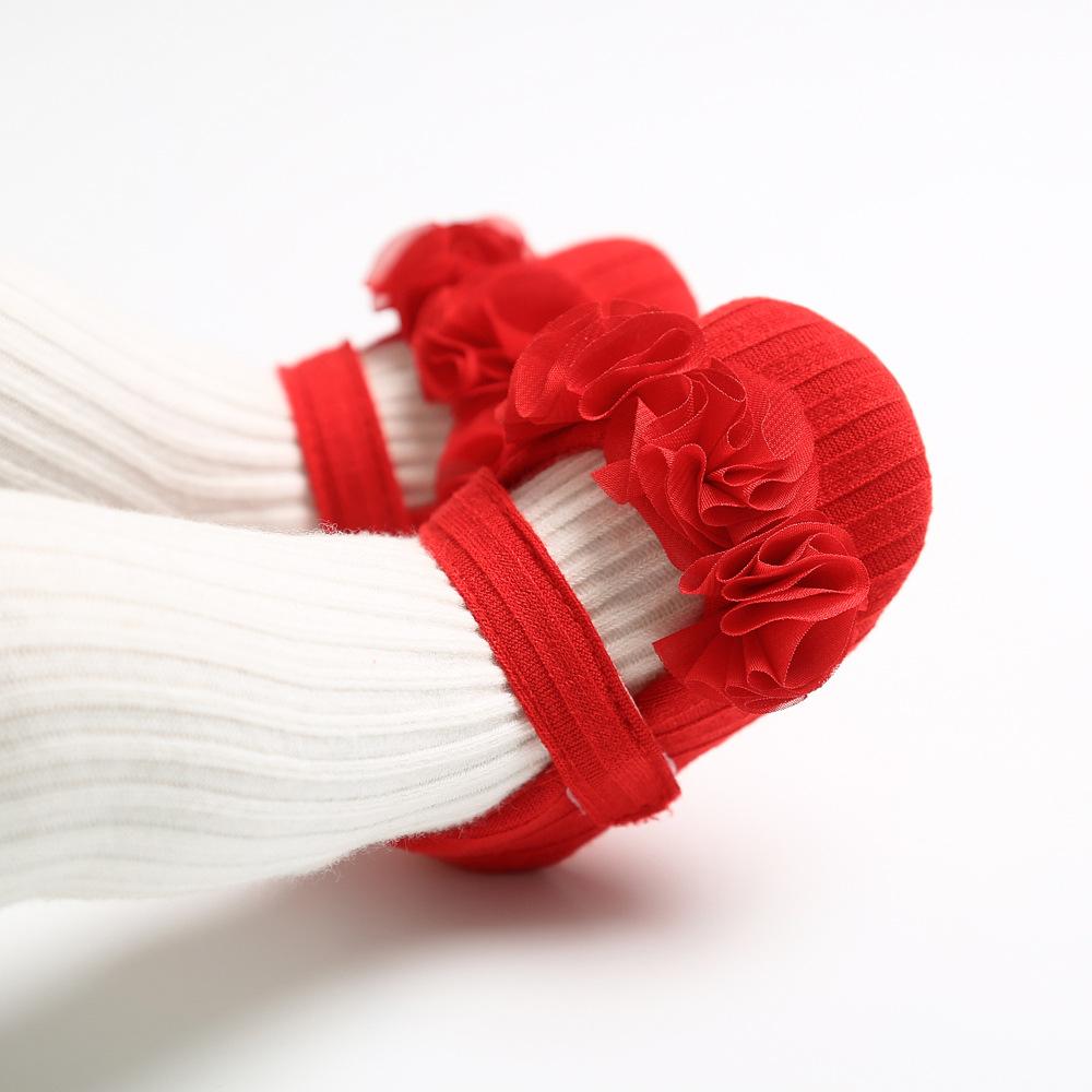 MYGGPP Маленькие шерстяные детские туфли принцессы с цветочным рисунком Детская обувь Туфли на мягкой подошве для малышей