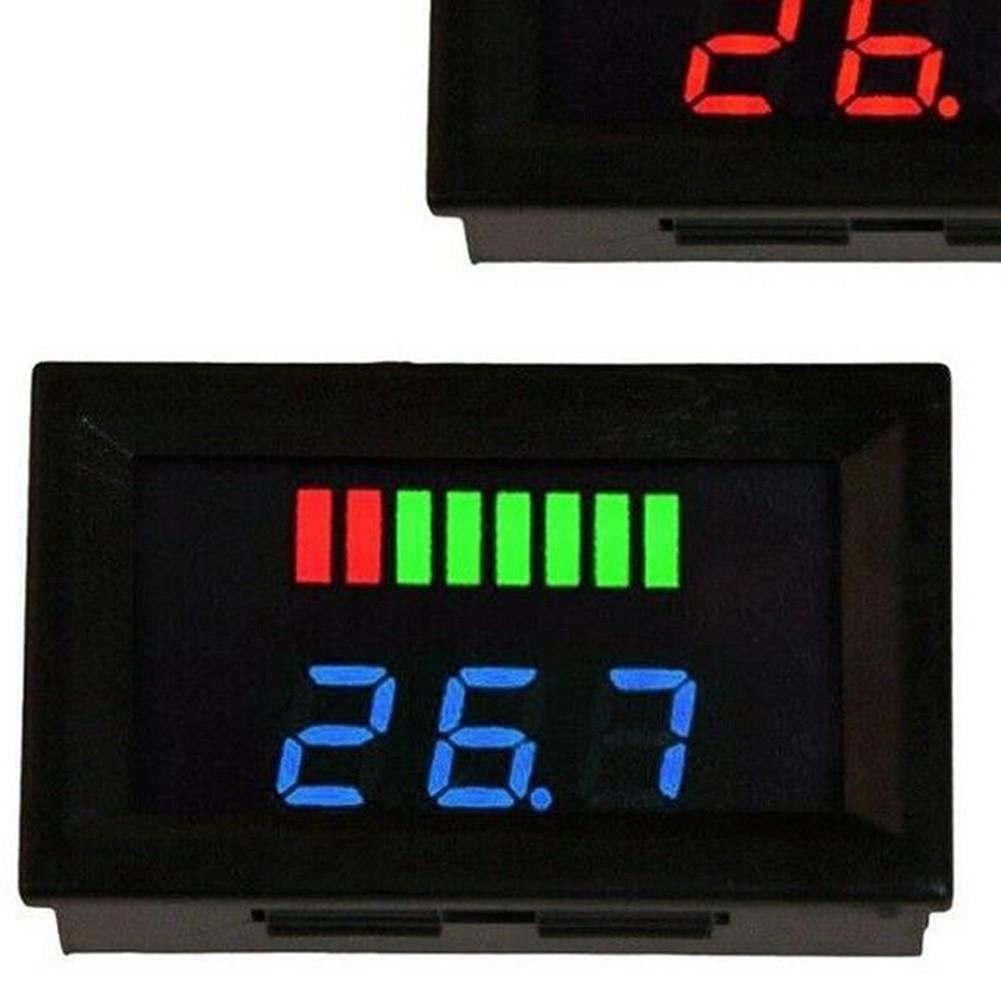 LED Digital Voltmeter Battery Fuel Gauge Suitable For Marine Motorcycle 12V-72V