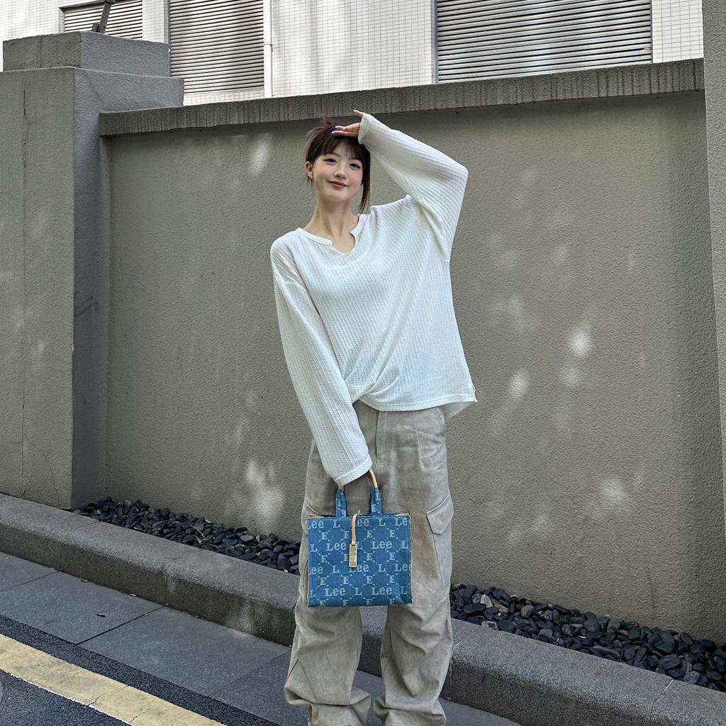 New Lee Fabric Tote Bag, Crossbody Bag, Shoulder Bag, Handbag Small Women's Denim Blue LE240004M-503