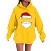 Women's Casual Comfortable Long-Sleeved Christmas Letter-Printed Warm Hooded Crew-Neck Sweatshirt