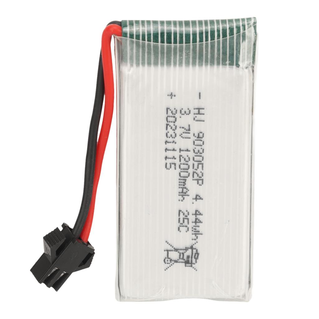 3.7V 1200mAh Lithium Battery Lithium Polymer Ion Battery with SM Black Plug for X5SW Quadcopter 25C
