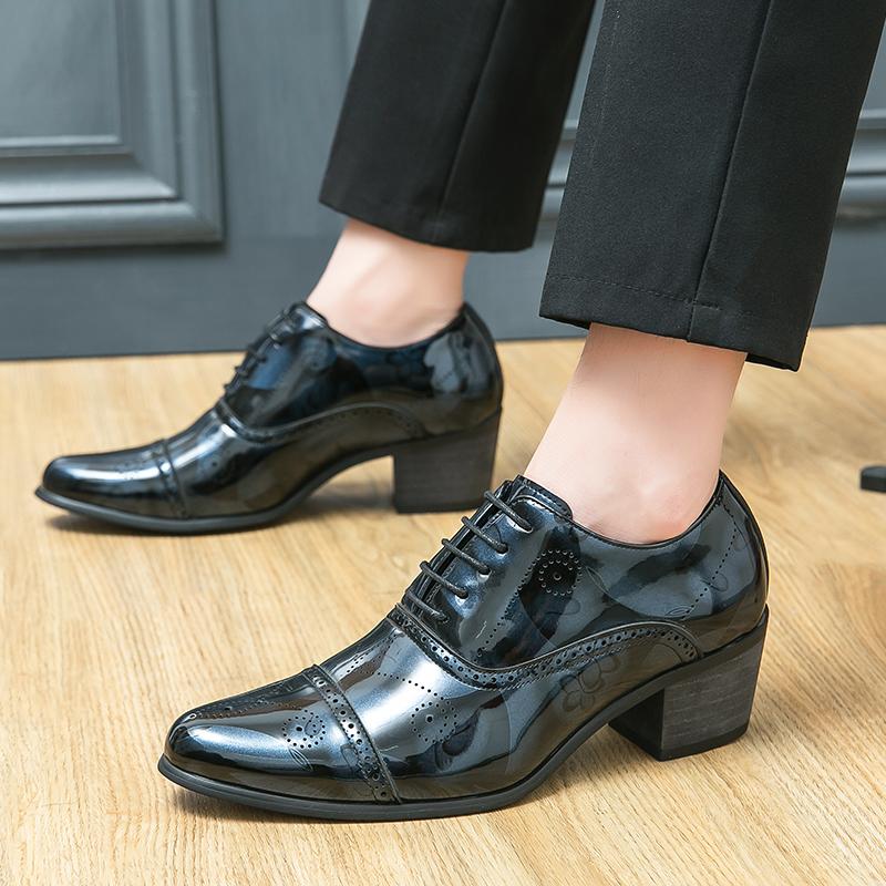 Джентльменские туфли из лакированной кожи с увеличением роста, коричневые, черные, броги, свадебные, для вечеринки, дизайнерские, мужские, формальные, zapatos hombre