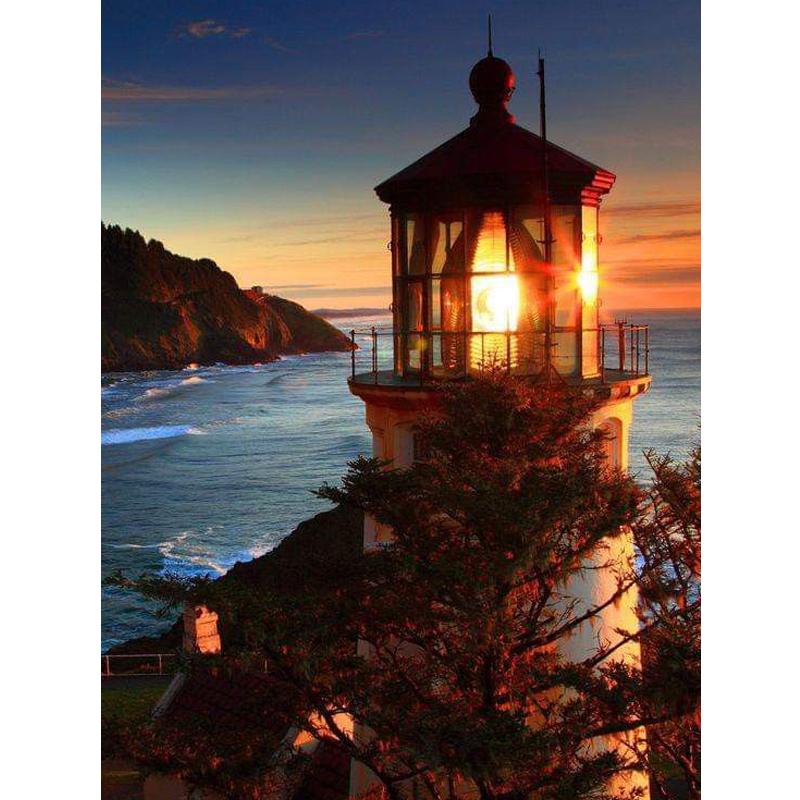 Seascape Lighthouse Romantic Diamond Painting Cross Stitch Kit 40x50CM Diamond Mosaic