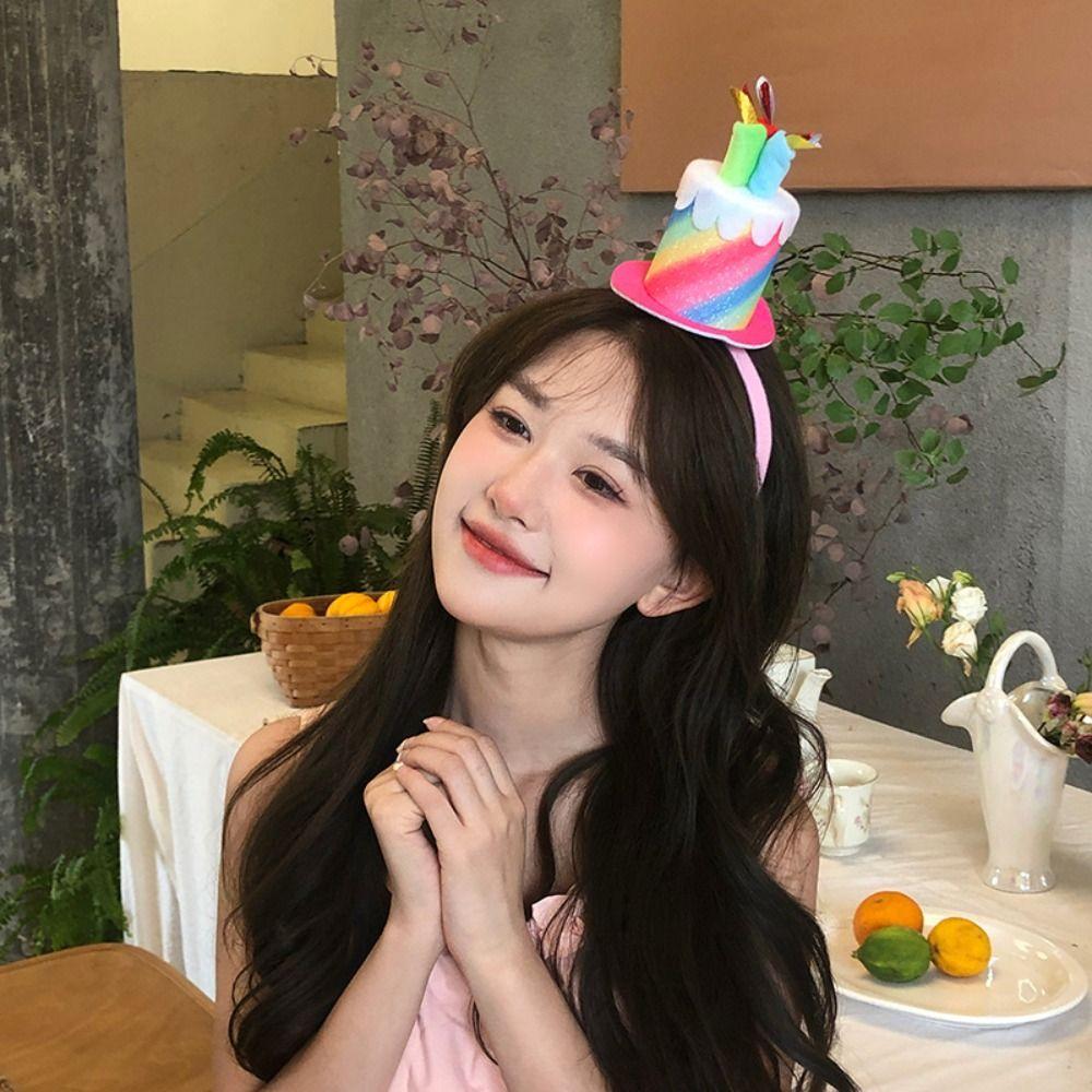 Свеча Корейский Стиль Повязка на Голову С Днем Рождения Женщины Обруч для Волос Креативная Повязка для Волос на День Рождения Головной Убор