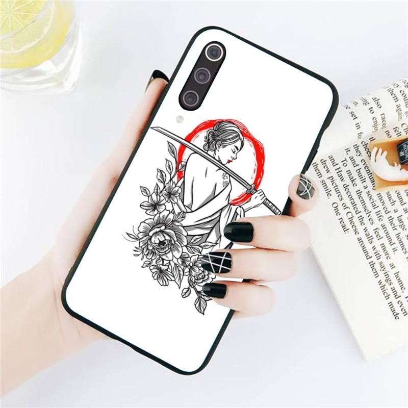 Женский чехол для телефона Samurai Gril для Xiaomi Redmi Note 11 10 9T 8 7 Pro Redmi 10 9 9A 9C 8 7 6 Мягкий черный чехол для телефона