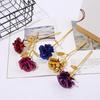 Gold Foil Artificial Rose for Tabletop Decoration Foil Plated Small Eternal Rose Gift for Wedding Valentine's Day Party