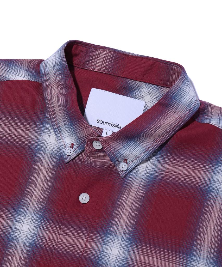 SOUNDSLIFE Ombre Check Shirt Red
