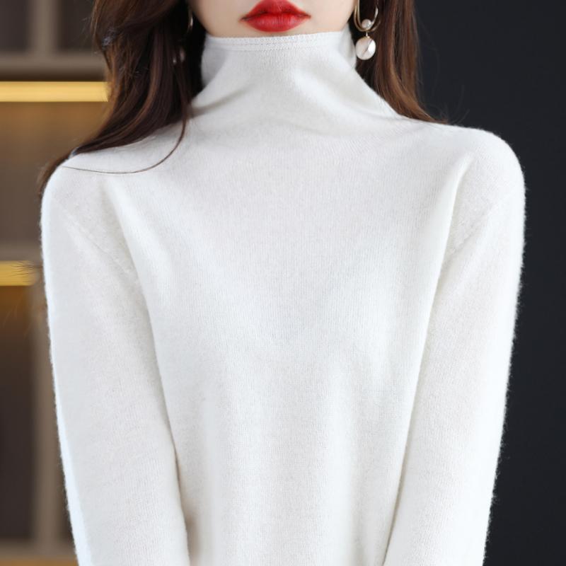 Женский свитер с высоким воротником, кашемир Цинхэ, 30% кашемир, 70% шерсть, зимний вязаный пуловер, осенний свитер, кашемировый свитер
