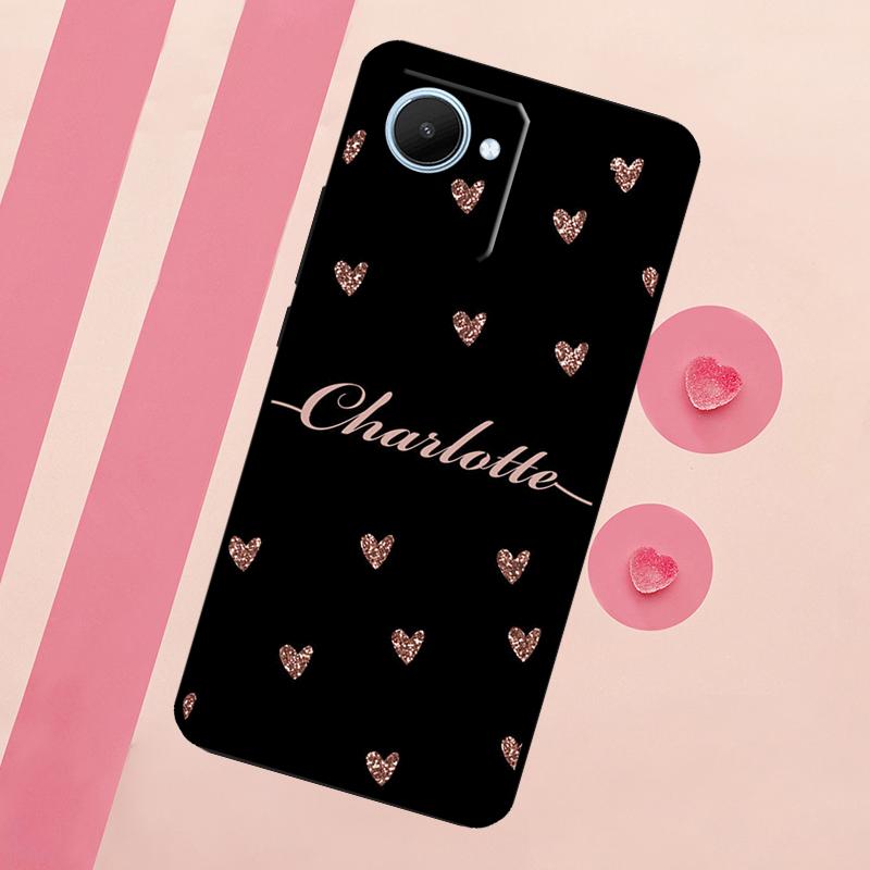 Bling Personalised Name Plating Case For Realme 11 Pro Plus 10 9 GT Neo 5 3 3T C11 C15 C25s C21Y C30 C31 C33 C35 C53 C55