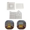 Church House Candle Holder Silicone Mold DIYs Cement Gypsum Mold Unique Candlestick Resin Ornaments Mold Home Decors