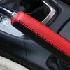 Seven Fox Handbrake Side Brake Cover Premium Genuine Leather Handmade (Red and Black)