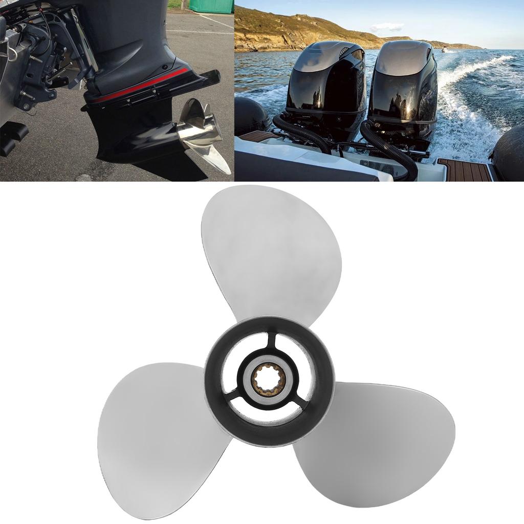Marine Outboard Propeller 3 Blades 9 7 8in Diameter RH Rotation Replacement for YAMAHA Engines 20‑30HP