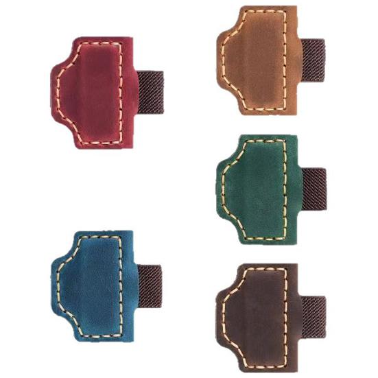 Персонализированная магнитная закладка из искусственной кожи, держатель страниц с зажимом для ручки, закладка с ретро-логотипом для журналов, блокнотов, книг