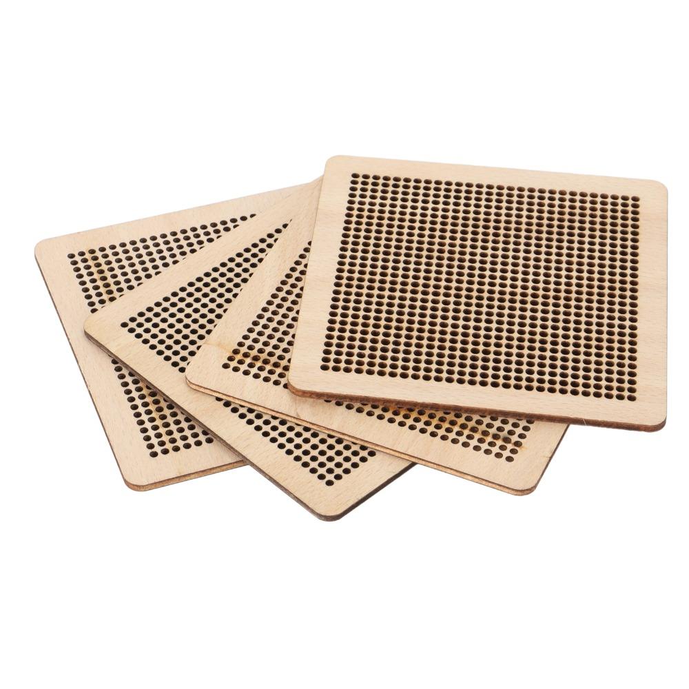 4pcs Hollow Design Needlepoint Board Set Wooden Embroidery Stitch Board For Crafters