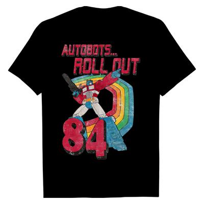 Optimus Prime Autobots Roll Out Transformers TShirt Retro 1984 Printed Crew Neck Cotton Soft Comfy Oversized Trendy Tops