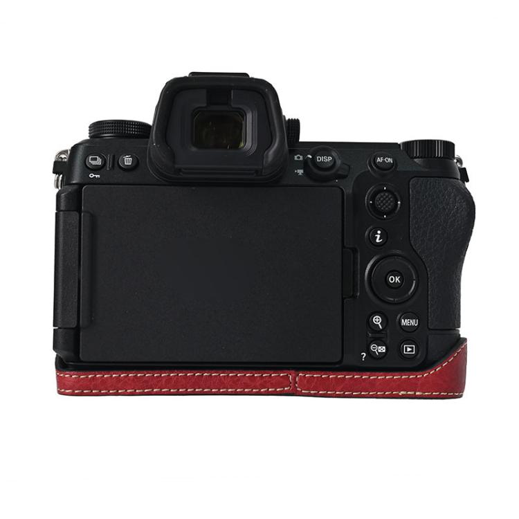 Litchi‑Texture PU‑Leather Half‑Case Bottom‑Base Protective Cover, Camera Grip Shell For Nikon Z6III Mirrorless Camera