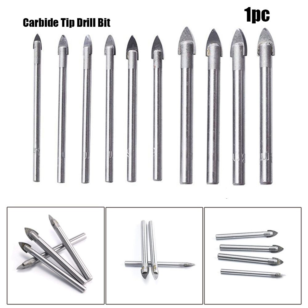 1pc Professional Drill Bit Carbide Tip Drill Bit Cut Tool Ceramic/ Tile /Marble/ Mirror Glass 3/4/5/6/8/10/12/14/16mm