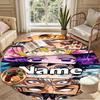 Custom Name Personalized Demon Slayer Print Round Rug, Versatile Home Decor Carpet, for Playroom, Apartment, Balcony, Entryway, Hallway Gift
