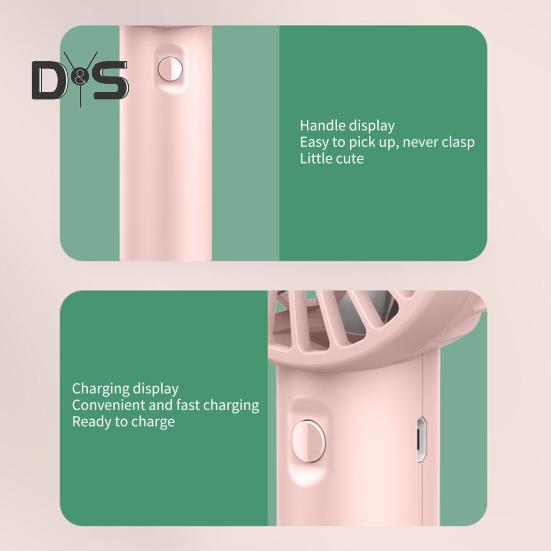 Портативный небольшой вентилятор с 3 настройками скорости Мощный воздушный поток Низкий уровень шума Карманный вентилятор с перезаряжаемой батареей USB