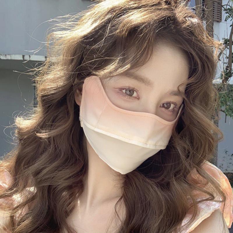 Women's UV Protection Ice Silk Face Mask - Summer Gradient Shade for a Slimmer Look
