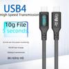 USB4 Type-C Digital Display Cable - 40Gbps, PD240W, Thunderbolt 4 Compatible, Monitors Current/Voltage/Power.