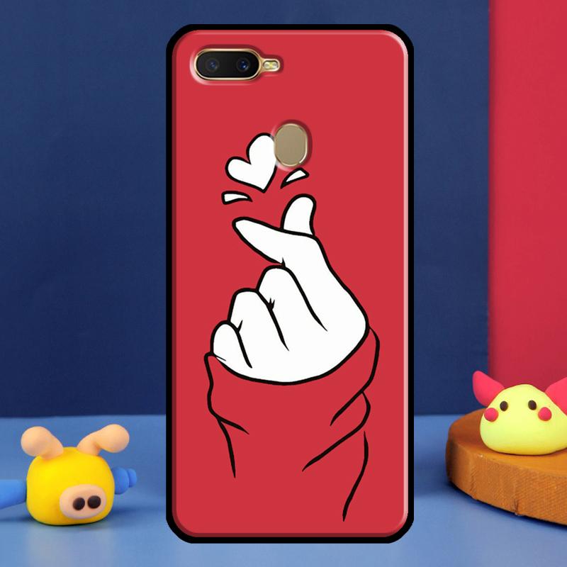 Чехол Kpop Пальцевое Сердце Для Oppo A96 A76 A16 A74 A94 A54 S A57 A77 A58 A78 A98 A5 A9 A91 A15 A17 A52 A72