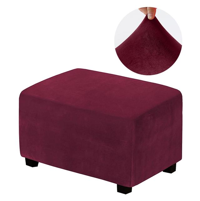 2 Sizes Footstool Cover Elastic Footstool Cover Flexible Furniture Protection Removable Footstool Cover Home